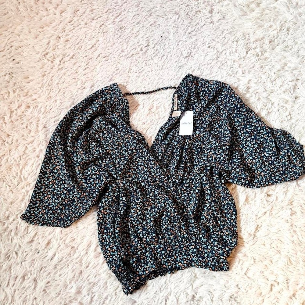 Oversized Flowy Delicate Cottage Core Whimsical Dolman Top Womens M Boho Peasant